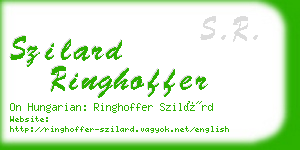 szilard ringhoffer business card